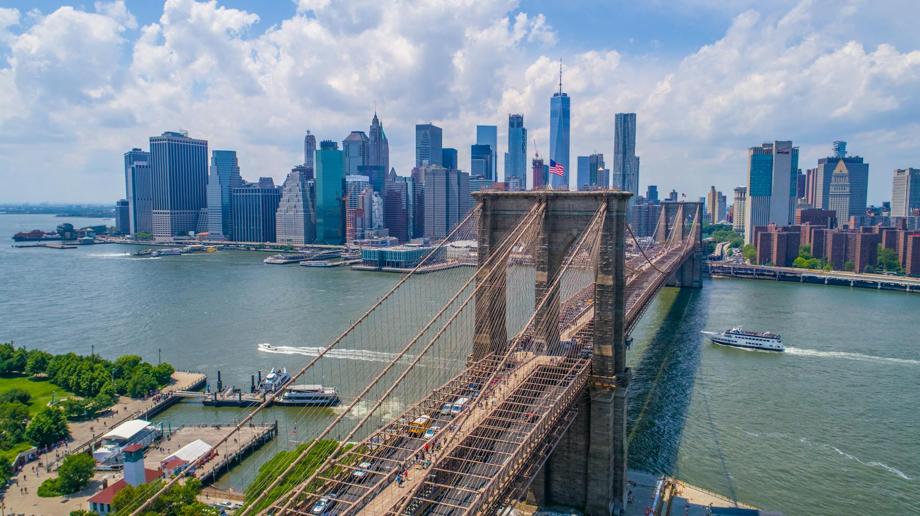 Vue en hauteur Pont de Brooklyn NY