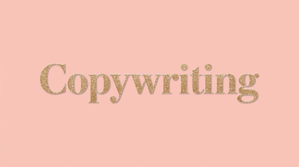 le mot _Copywriting Mot Copywriting fond rose pour valoriser offre touristique